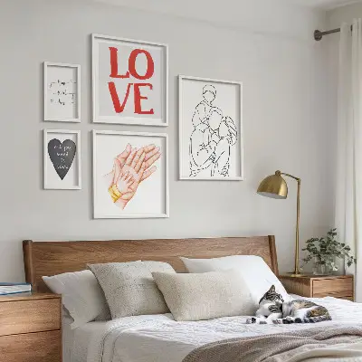 Wanddecoratie compositie met de thema's familie, liefde, warmte en geluk