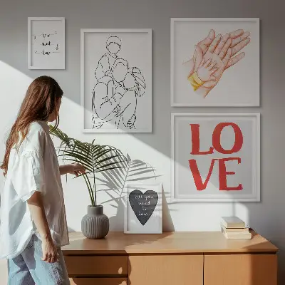 Wanddecoratie compositie met de thema's familie, liefde, warmte en geluk