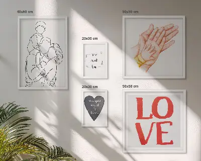 Wanddecoratie compositie met de thema's familie, liefde, warmte en geluk