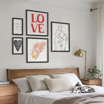 Wanddecoratie compositie met de thema's familie, liefde, warmte en geluk