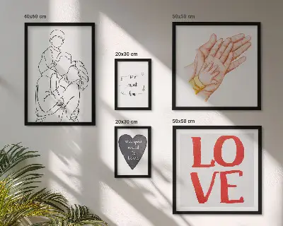 Wanddecoratie compositie met de thema's familie, liefde, warmte en geluk
