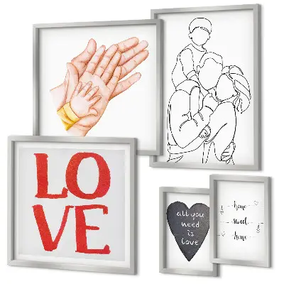 Wanddecoratie compositie met de thema's familie, liefde, warmte en geluk