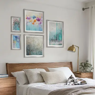 Gallery wall Abstracte landschappen met bloemen