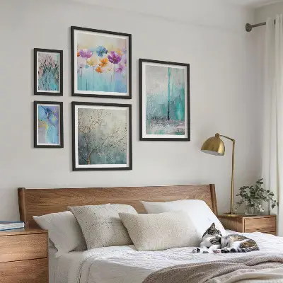 Gallery wall Abstracte landschappen met bloemen