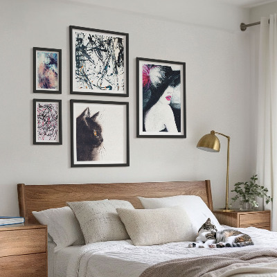 Wanddecoratie compositie Stijlvolle abstracte portretten
