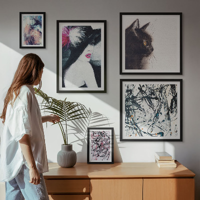Wanddecoratie compositie Stijlvolle abstracte portretten