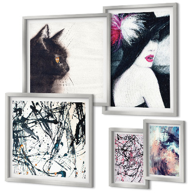 Wanddecoratie compositie Stijlvolle abstracte portretten