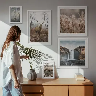 Wanddecoratie compositie met natuurlandschappen