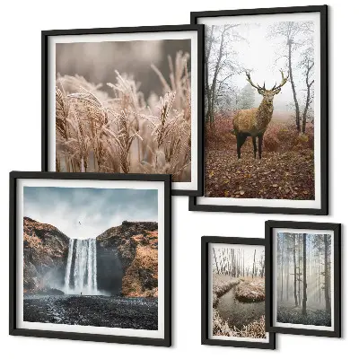 Wanddecoratie compositie met natuurlandschappen