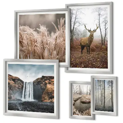 Wanddecoratie compositie met natuurlandschappen