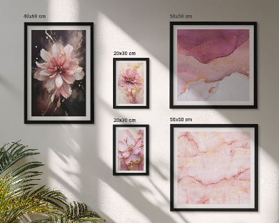 Moderne schilderijen set Roze bloemstukken