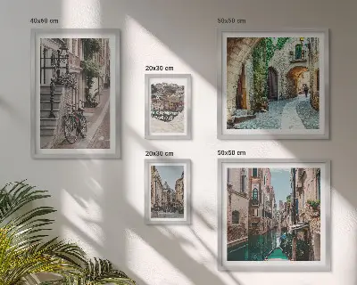 Gallery wall Sfeervolle straatjes met fietsen