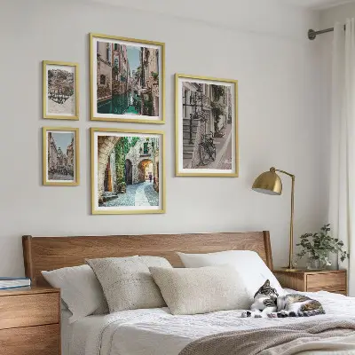 Gallery wall Sfeervolle straatjes met fietsen