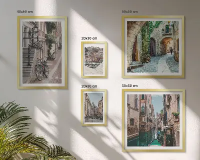 Gallery wall Sfeervolle straatjes met fietsen