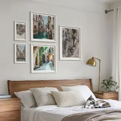 Gallery wall Sfeervolle straatjes met fietsen