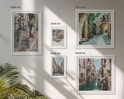 Gallery wall Sfeervolle straatjes met fietsen
