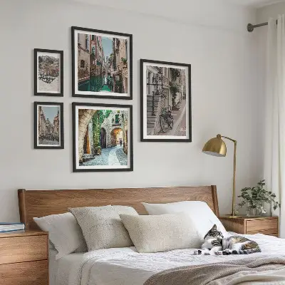 Gallery wall Sfeervolle straatjes met fietsen