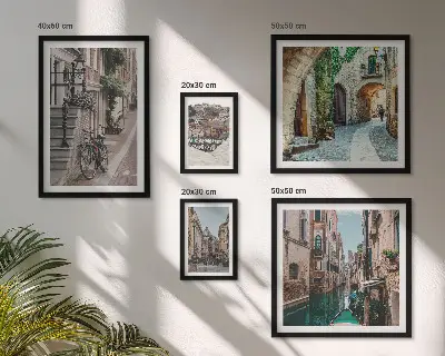 Gallery wall Sfeervolle straatjes met fietsen