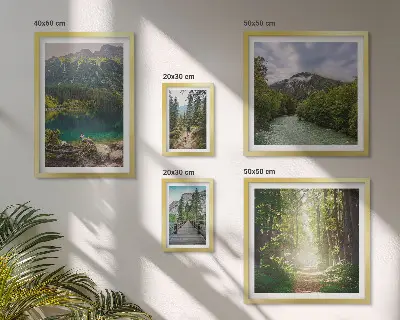 Wanddecoratie compositie Berglandschappen en bospaden