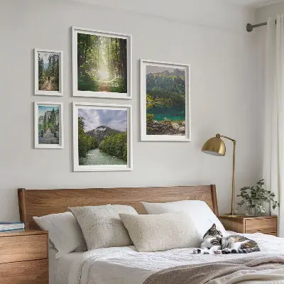 Wanddecoratie compositie Berglandschappen en bospaden