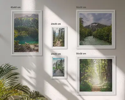 Wanddecoratie compositie Berglandschappen en bospaden