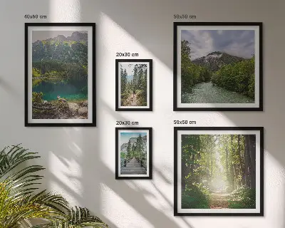 Wanddecoratie compositie Berglandschappen en bospaden