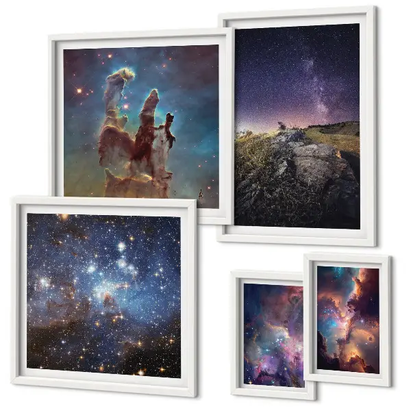 Kosmische sterrenstelsel landschappen galerijmuur