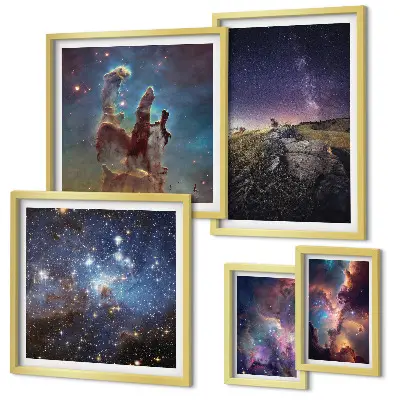 Kosmische sterrenstelsel landschappen galerijmuur
