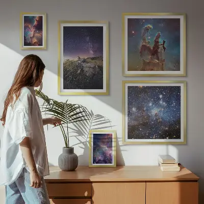 Kosmische sterrenstelsel landschappen galerijmuur