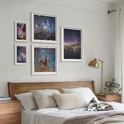 Kosmische sterrenstelsel landschappen galerijmuur