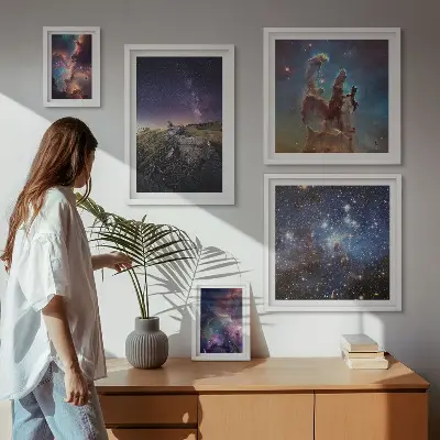 Kosmische sterrenstelsel landschappen galerijmuur