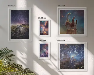 Kosmische sterrenstelsel landschappen galerijmuur