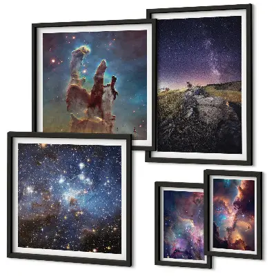Kosmische sterrenstelsel landschappen galerijmuur