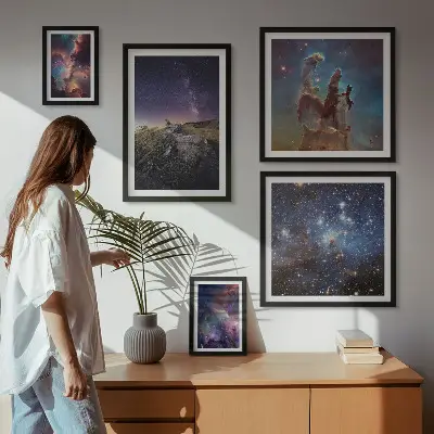 Kosmische sterrenstelsel landschappen galerijmuur