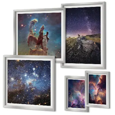 Kosmische sterrenstelsel landschappen galerijmuur