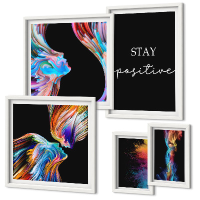 Gallery wall Kleurrijke positieve abstracties