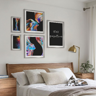 Gallery wall Kleurrijke positieve abstracties