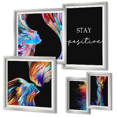 Gallery wall Kleurrijke positieve abstracties