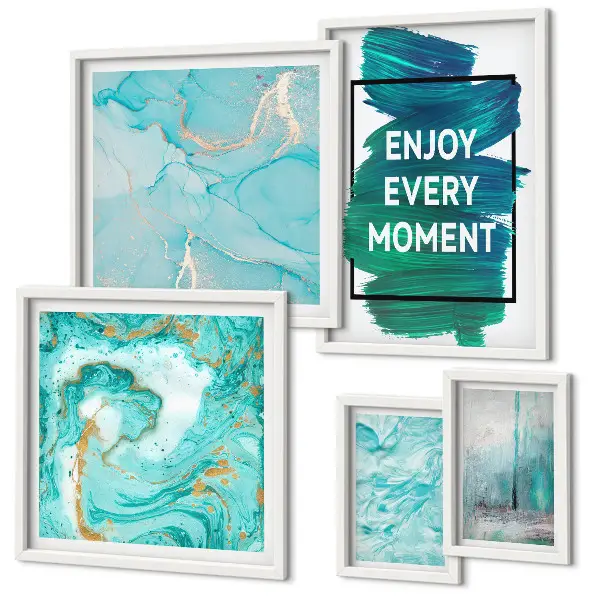 Wanddecoratie compositie met abstracte opschriften