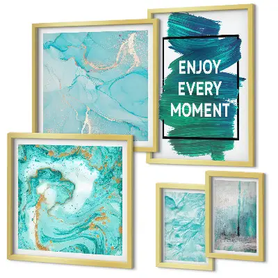 Wanddecoratie compositie met abstracte opschriften