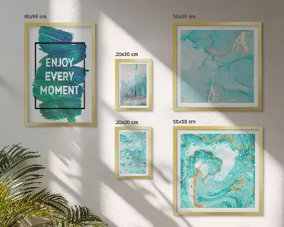 Wanddecoratie compositie met abstracte opschriften
