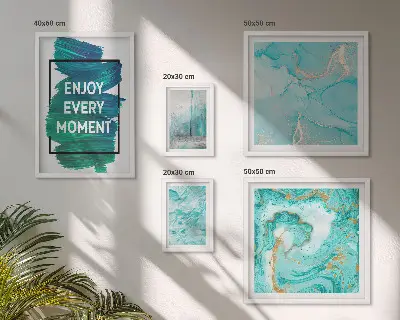 Wanddecoratie compositie met abstracte opschriften