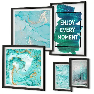 Wanddecoratie compositie met abstracte opschriften