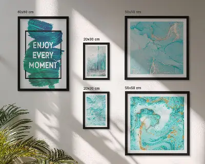 Wanddecoratie compositie met abstracte opschriften