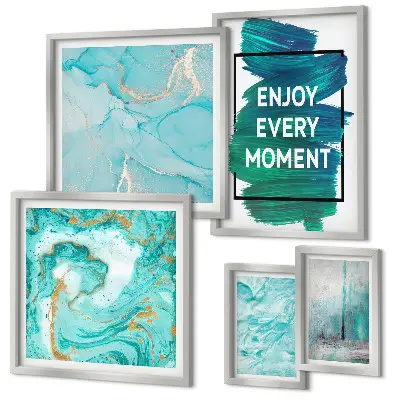 Wanddecoratie compositie met abstracte opschriften