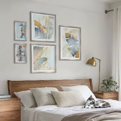 Moderne schilderijen set met plantmotieven