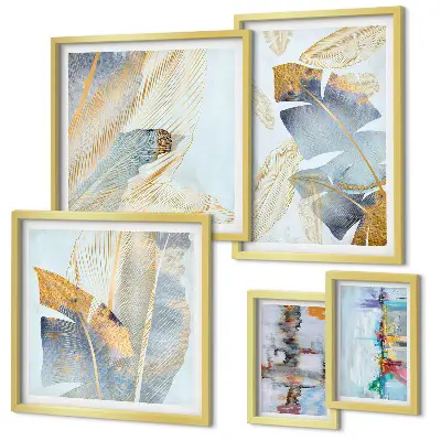 Moderne schilderijen set met plantmotieven