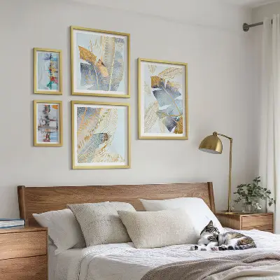 Moderne schilderijen set met plantmotieven