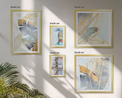 Moderne schilderijen set met plantmotieven