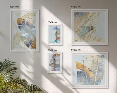 Moderne schilderijen set met plantmotieven